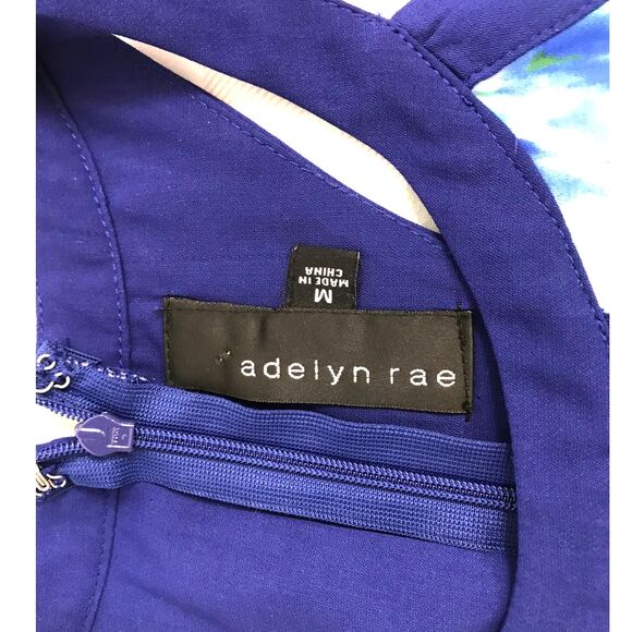 Adelyn Rae Strappy Fit & Flare Cocktail Party Dress Blue Floral Size Medium - Picture 8 of 12